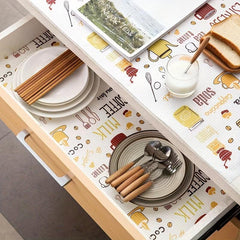 Cuttable Printed Cabinet Mat Drawer Paper Waterproof Kitchen Storage