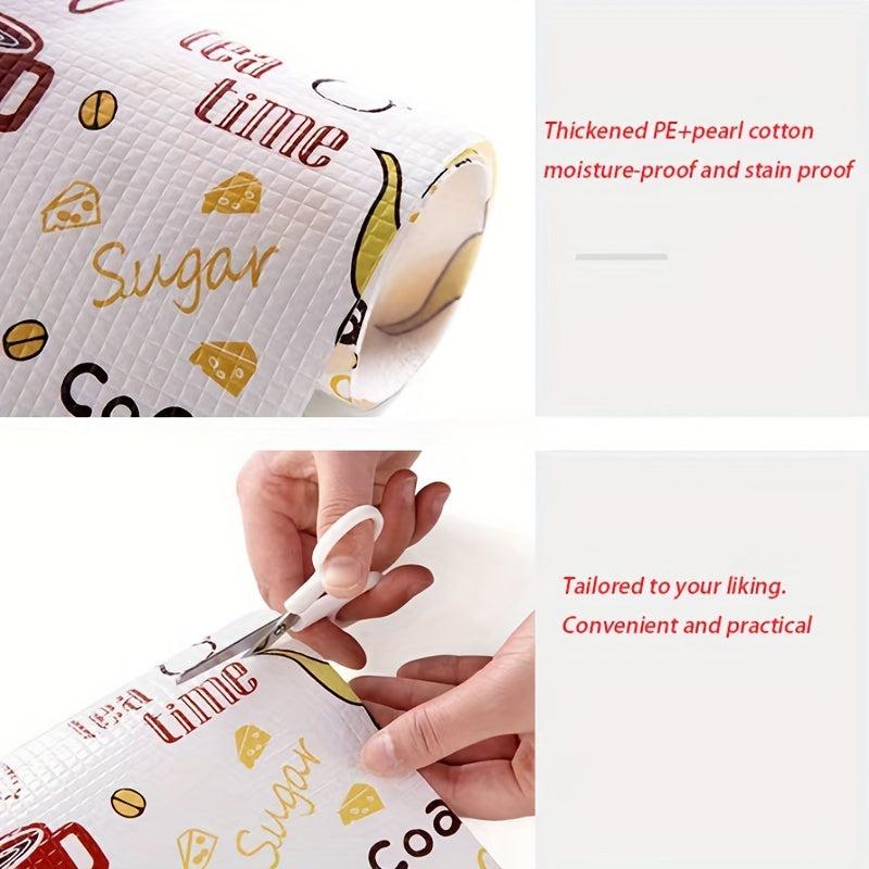 Cuttable Printed Cabinet Mat Drawer Paper Waterproof Kitchen Storage