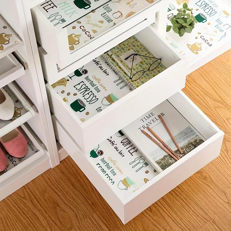 Cuttable Printed Cabinet Mat Drawer Paper Waterproof Kitchen Storage