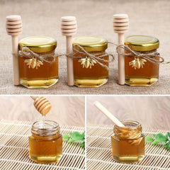 20 Pack Mini Glass Honey Jars with Wooden Spoon & Lid