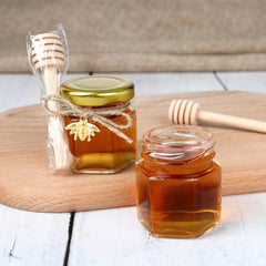 20 Pack Mini Glass Honey Jars with Wooden Spoon & Lid