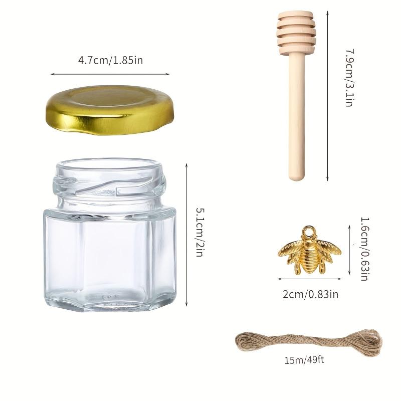 20 Pack Mini Glass Honey Jars with Wooden Spoon & Lid