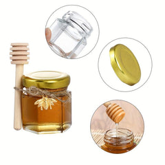 20 Pack Mini Glass Honey Jars with Wooden Spoon & Lid