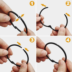 24pcs Metal Shower Curtain Hook Ring Anti Rust Sliding Circular Shower Rod Snap
