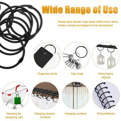 24pcs Metal Shower Curtain Hook Ring Anti Rust Sliding Circular Shower Rod Snap
