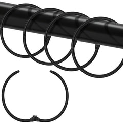 24pcs Metal Shower Curtain Hook Ring Anti Rust Sliding Circular Shower Rod Snap