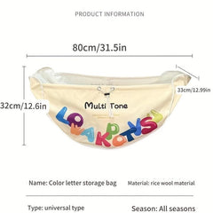 Car Seat Back Storage Bag for Travel with Waterproof Liner and Drawstring