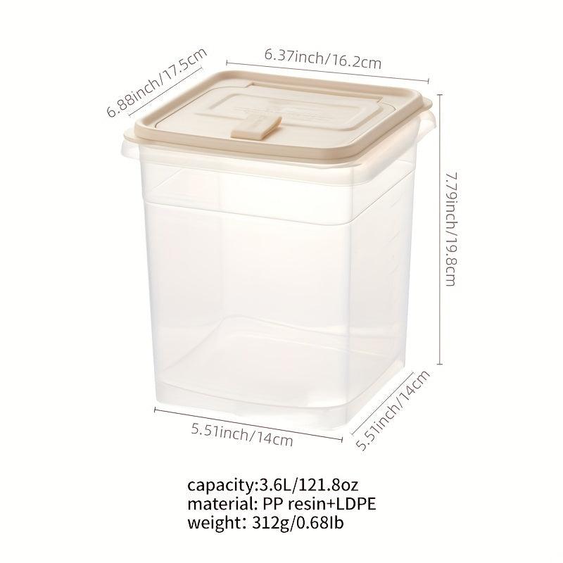 Rice Bucket Square Sealed Tank Plastic Refrigerator Storage Food Box