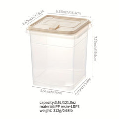 Rice Bucket Square Sealed Tank Plastic Refrigerator Storage Food Box