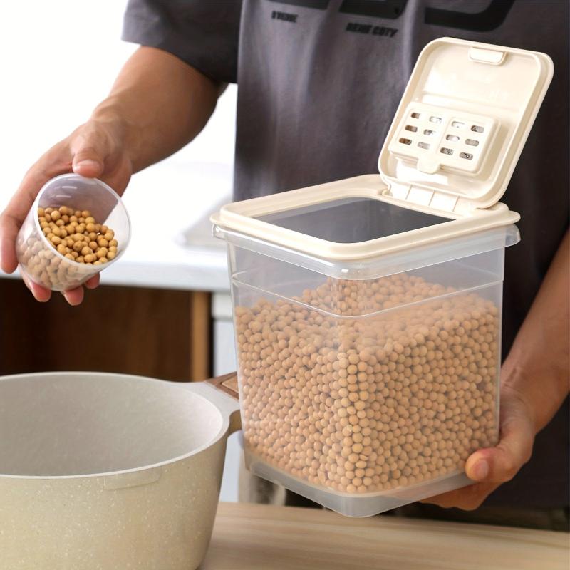 Rice Bucket Square Sealed Tank Plastic Refrigerator Storage Food Box