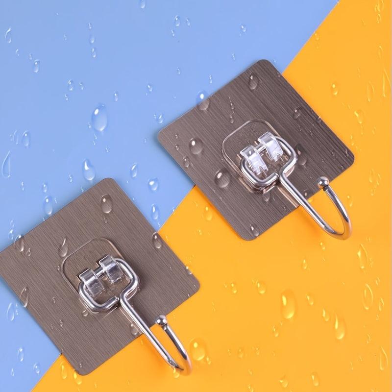 2pcs Adhesive Hooks Waterproof For Kitchen Bathroom