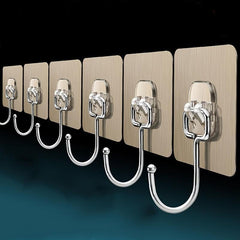 2pcs Adhesive Hooks Waterproof For Kitchen Bathroom
