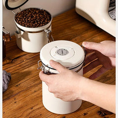 Stainless Steel Coffee Bean Storage Canister Fresh Keeping Container