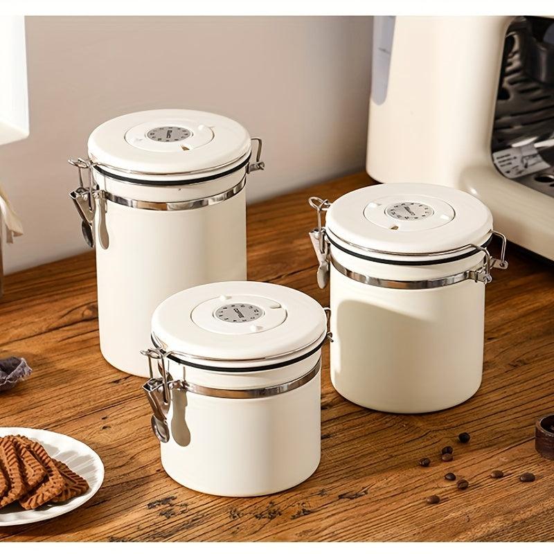 Stainless Steel Coffee Bean Storage Canister Fresh Keeping Container