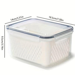 Double Layer Veg Wash Basin w/ Detachable Filter Basket for Fruit Cleaning