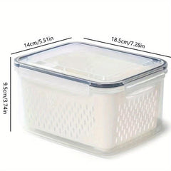 Double Layer Veg Wash Basin w/ Detachable Filter Basket for Fruit Cleaning