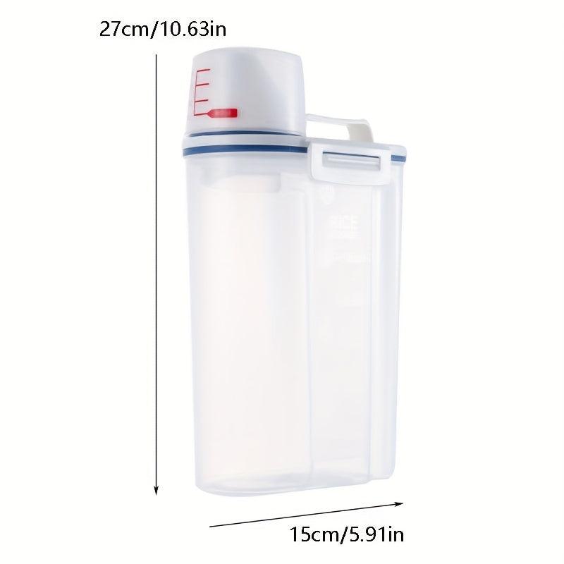 Portable Transparent Rice Bucket Moisture Proof Airtight Storage Container