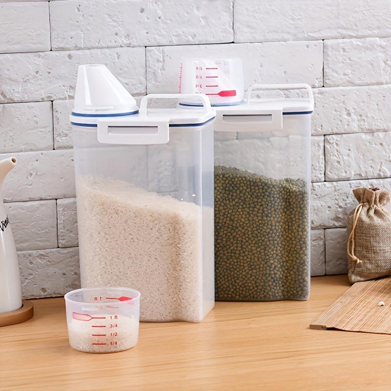 Portable Transparent Rice Bucket Moisture Proof Airtight Storage Container