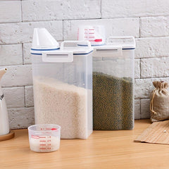 Portable Transparent Rice Bucket Moisture Proof Airtight Storage Container