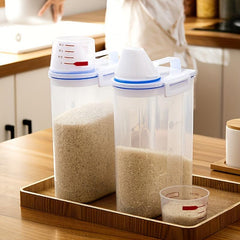 Portable Transparent Rice Bucket Moisture Proof Airtight Storage Container
