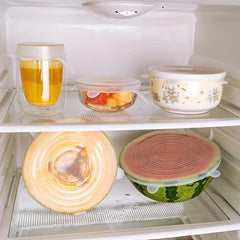 6pcs Multifunctional Silicone Fresh keeping Cover for Kitchen Storage