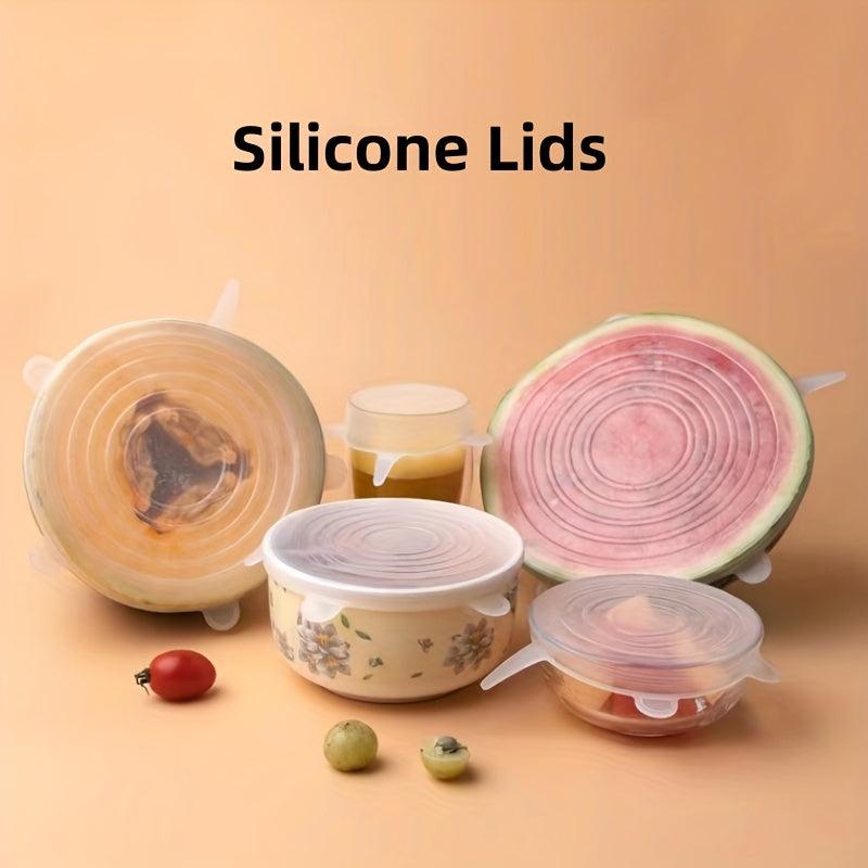 6pcs Multifunctional Silicone Fresh keeping Cover for Kitchen Storage