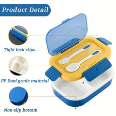 Square Lunch Box with Cutlery Leakproof Food Container