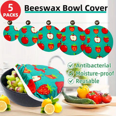5pcs Sustainable Beeswax Wrap Food Storage Set