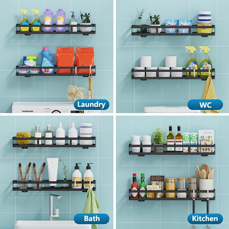 Wall Mount Spice Rack Organizer Kitchen Bathroom Storage Shelf