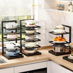 Stainless Steel Pot Holder Storage Rack Under Sink Layered Pot Pan L
