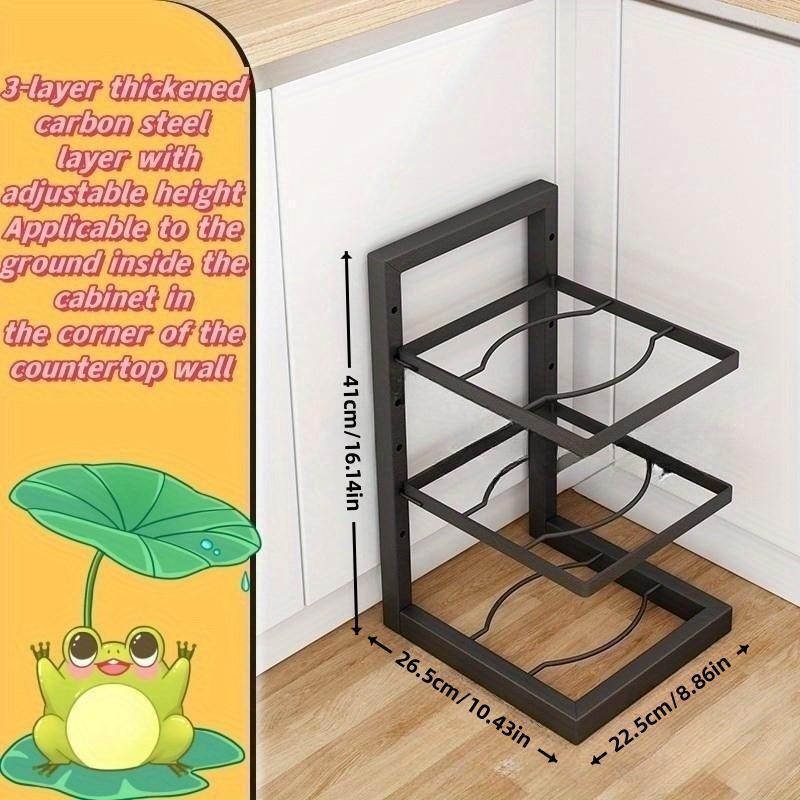 Stainless Steel Pot Holder Storage Rack Under Sink Layered Pot Pan L