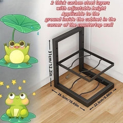 Stainless Steel Pot Holder Storage Rack Under Sink Layered Pot Pan L