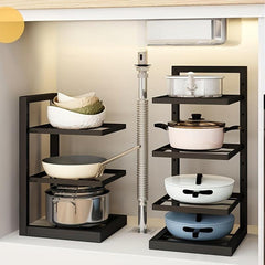 Stainless Steel Pot Holder Storage Rack Under Sink Layered Pot Pan L