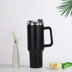 40oz Stainless Steel Tumbler with Handle - Leakproof Vacuum Flask