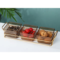 European Style Divided Fruit Plate Snack Bowl Tea Container