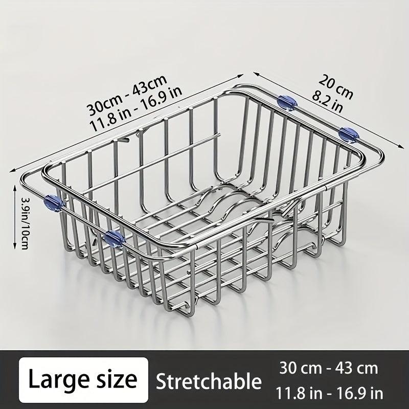 Retractable Drain Basket Telescopic Tableware Drain