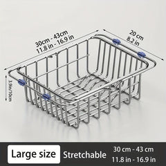 Retractable Drain Basket Telescopic Tableware Drain