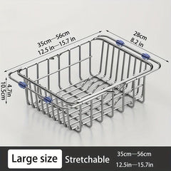 Retractable Drain Basket Telescopic Tableware Drain