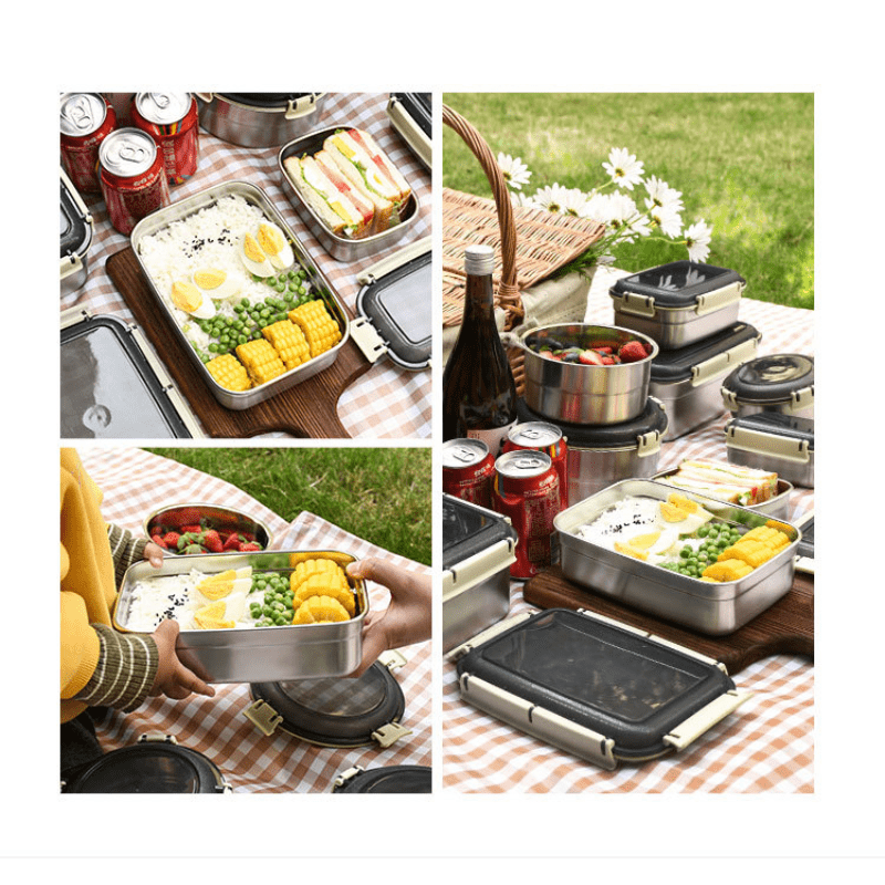 6pcs Stainless Steel Insulated Food Container Lunch Box For Adults Leakproof