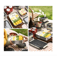 6pcs Stainless Steel Insulated Food Container Lunch Box For Adults Leakproof