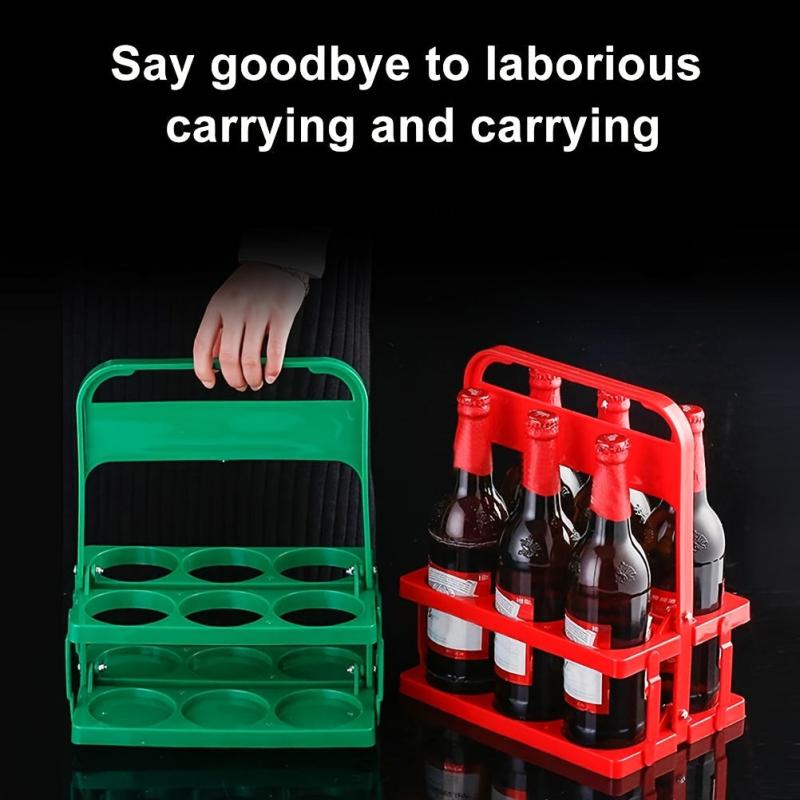 6 Bottle Portable Wine Rack Beer Holder Foldable Caddy Bucket Holder