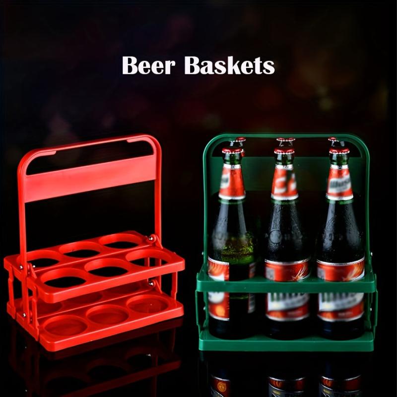6 Bottle Portable Wine Rack Beer Holder Foldable Caddy Bucket Holder