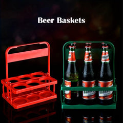 6 Bottle Portable Wine Rack Beer Holder Foldable Caddy Bucket Holder