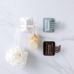 2pcs Rotating Hooks Self Adhesive Plastic Wall mounted Hanger Kitchen Bathroom