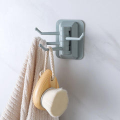 2pcs Rotating Hooks Self Adhesive Plastic Wall mounted Hanger Kitchen Bathroom