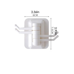 2pcs Rotating Hooks Self Adhesive Plastic Wall mounted Hanger Kitchen Bathroom