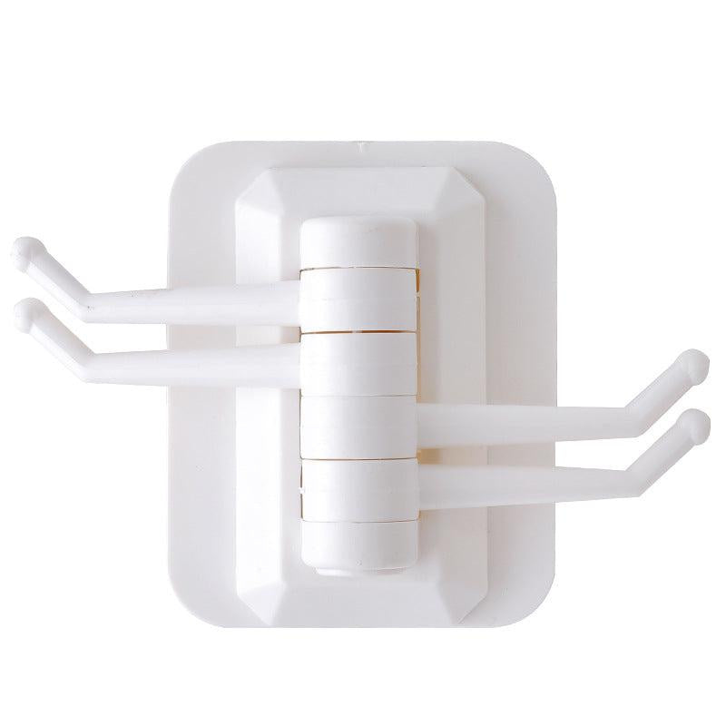 2pcs Rotating Hooks Self Adhesive Plastic Wall mounted Hanger Kitchen Bathroom