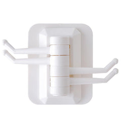 2pcs Rotating Hooks Self Adhesive Plastic Wall mounted Hanger Kitchen Bathroom