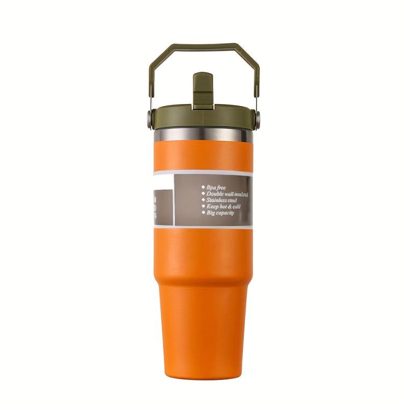 30oz Stainless Steel Water Tumbler with Straw for Outdoor Camping and Hiking