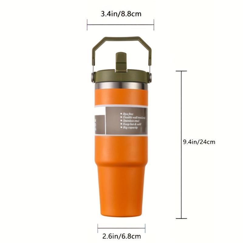 30oz Stainless Steel Water Tumbler with Straw for Outdoor Camping and Hiking